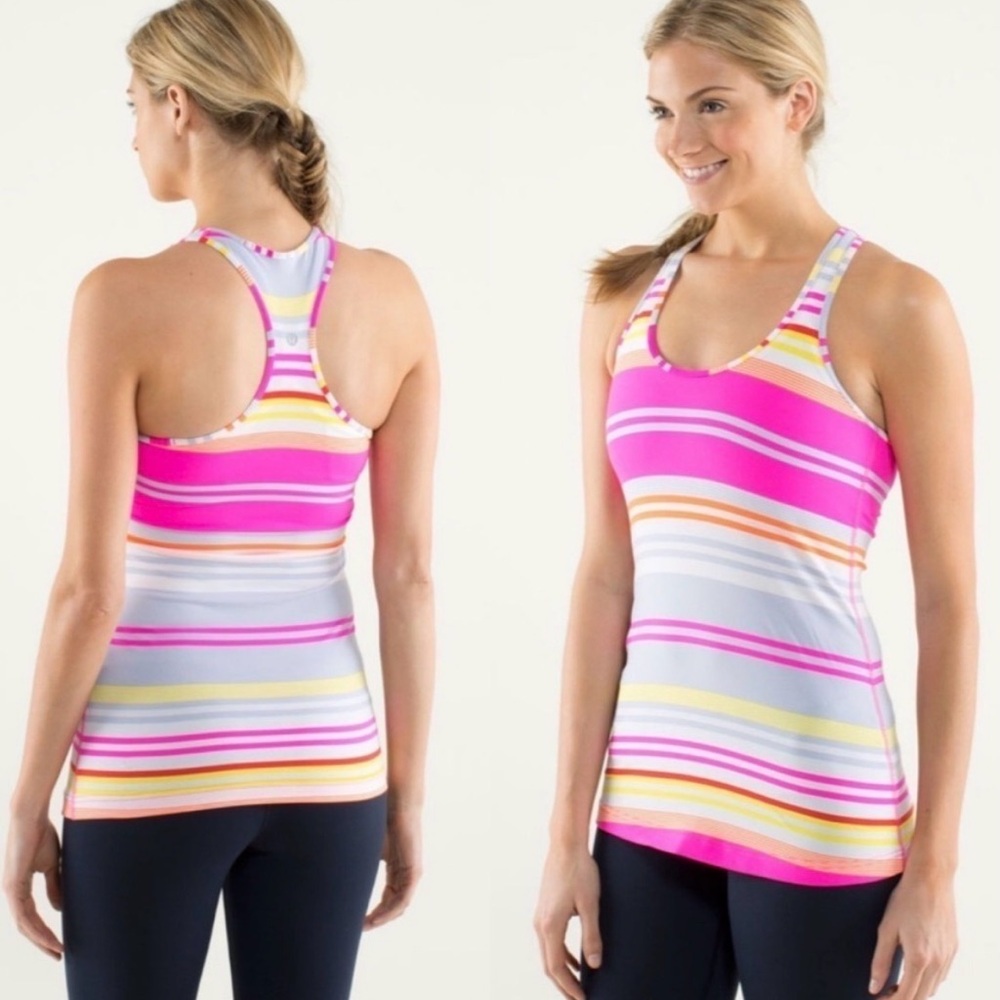 LULULEMON Cool Racerback 4 Groovy Stripe Multi Tank Top